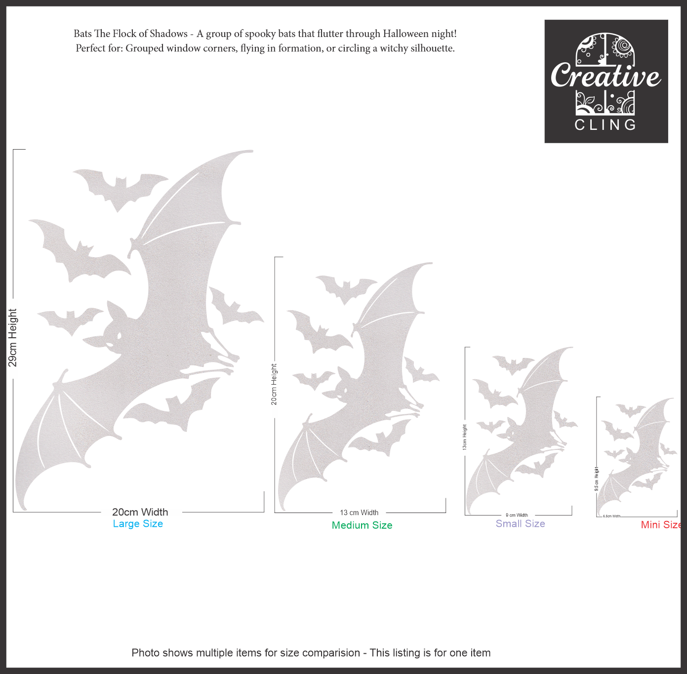 Halloween Magic - Pumpkins and Bats - Frosted Window Clings