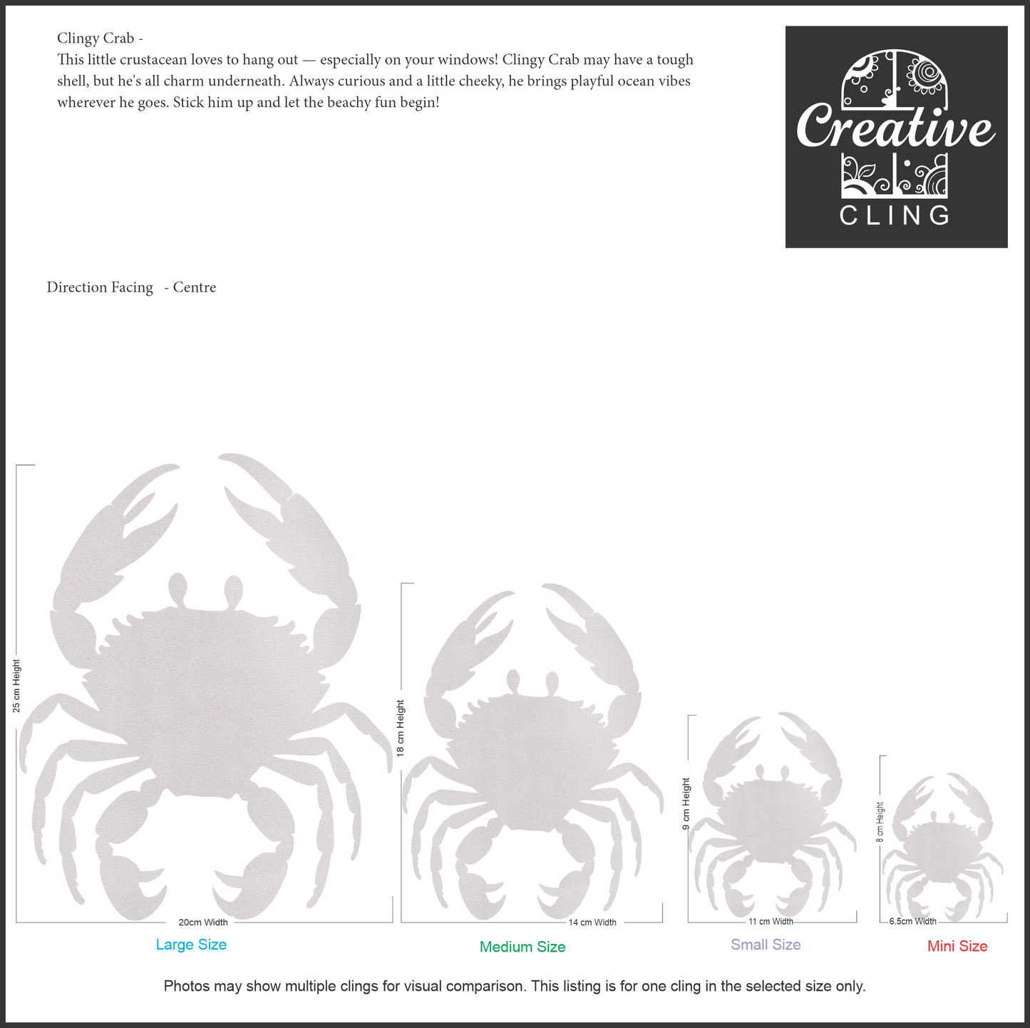 Under the Sea Collection - Crustaceans - Frosted Window Cling