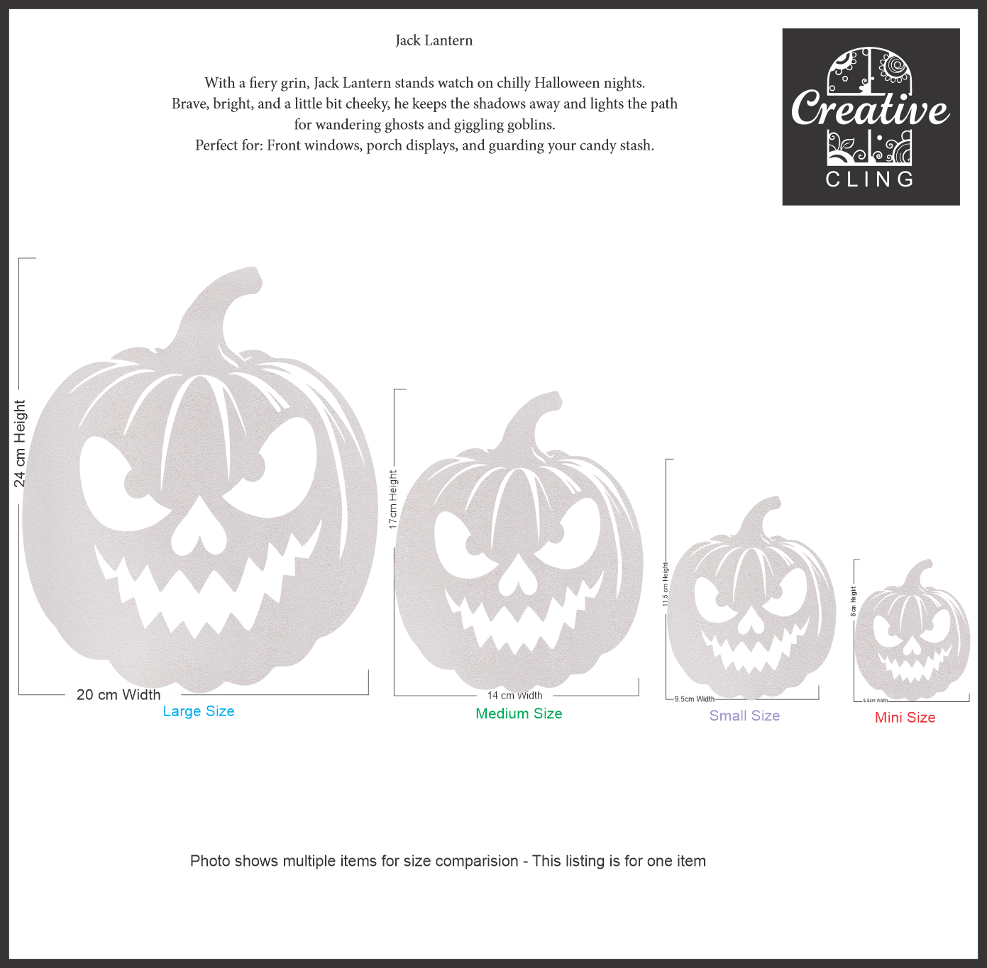 Halloween Magic - Pumpkins and Bats - Frosted Window Clings