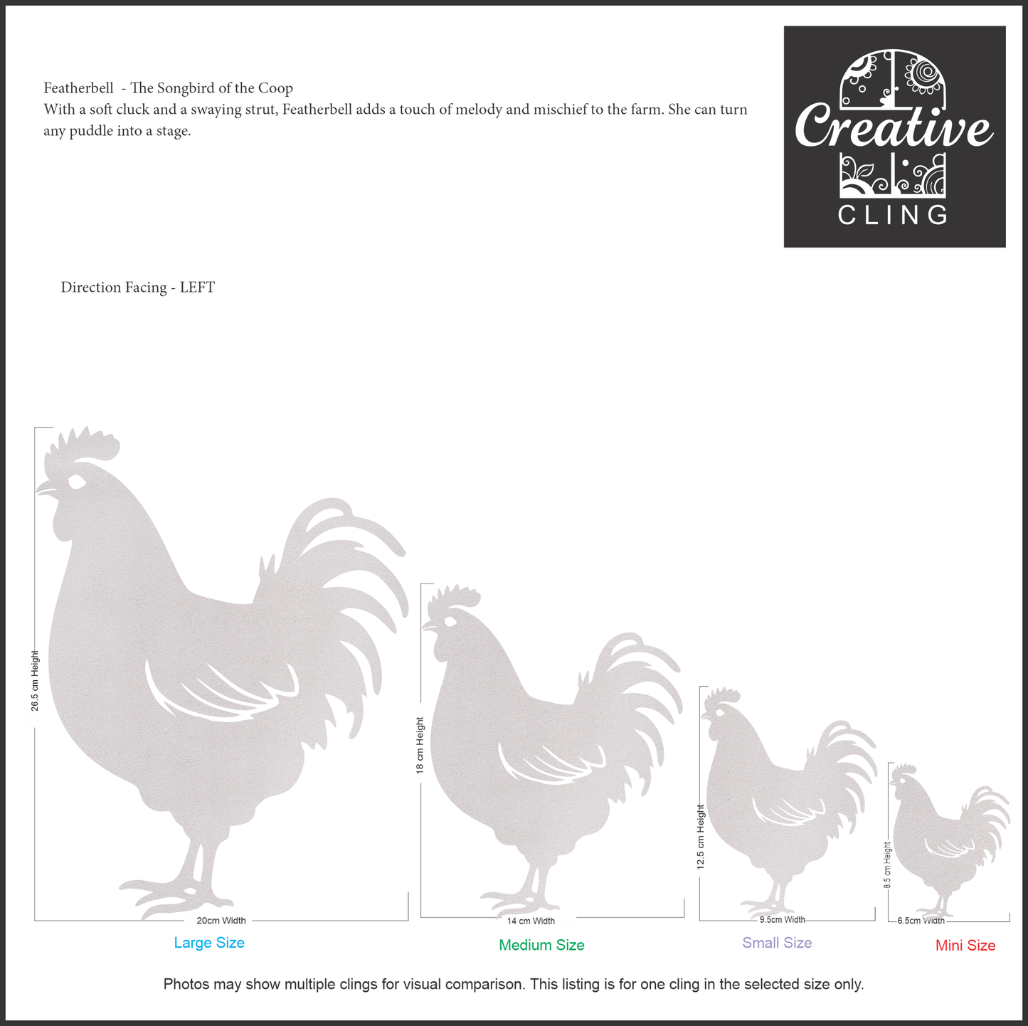 Farmyard Friends - Cluck and Crow - Frosted window Clings