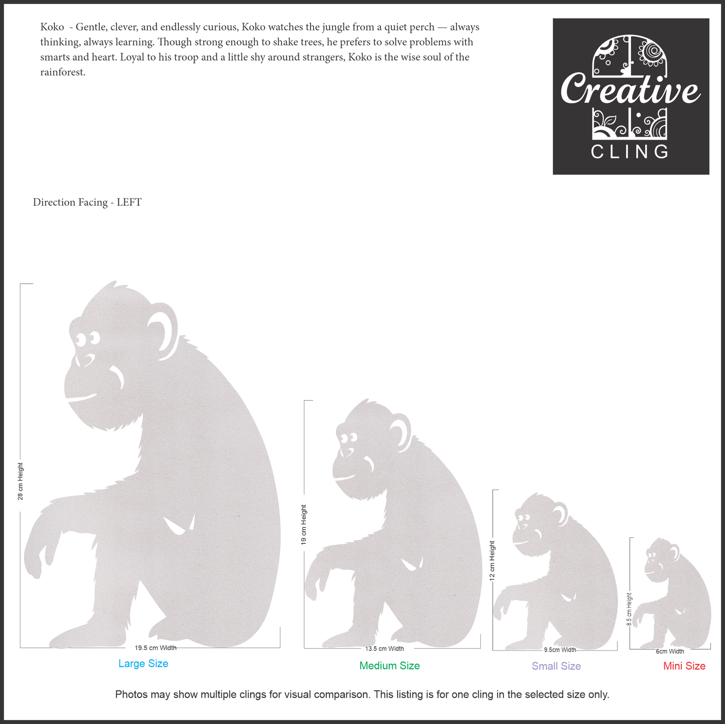 Wildlife Wonders - Rainforest Dwellers - Frosted Window Clings