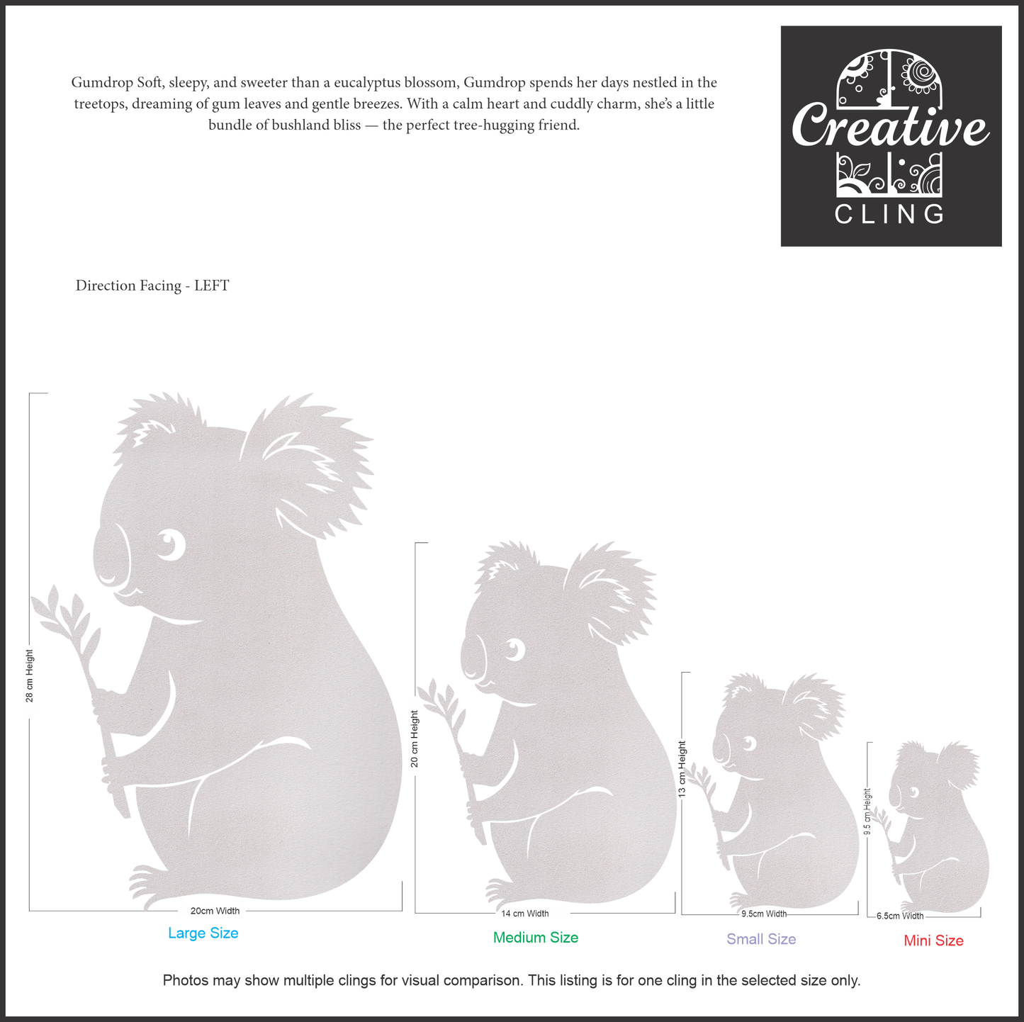 Wildlife Wonders – Australian Animals Collection - Bush Buddies – Gentle, Snuggly, and Sweet - Frosted Window Clings
