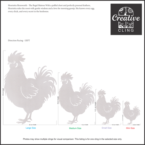 Farmyard Friends - Cluck and Crow - Frosted window Clings