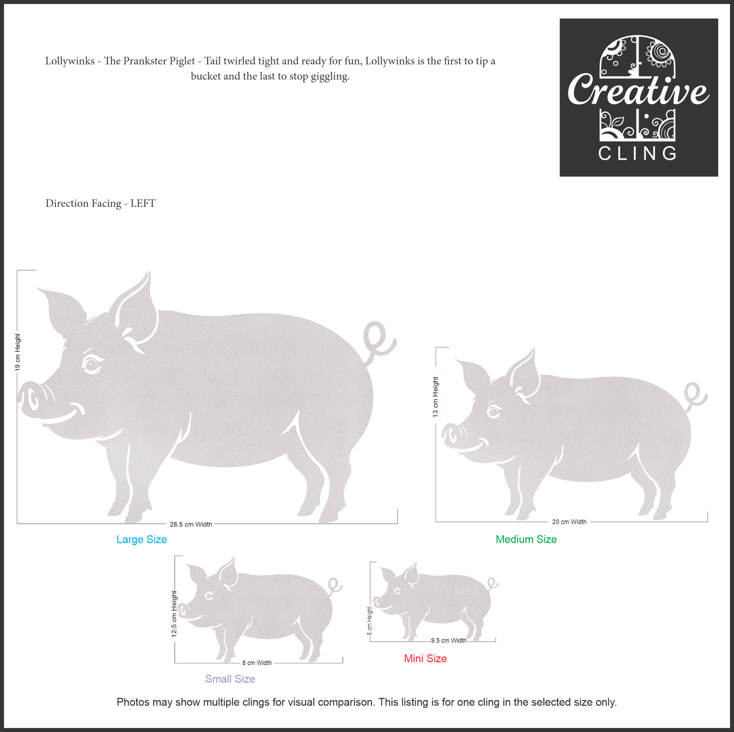 Farmyard Friends - Oink & Tumble – Pigs - Frosted window Clings