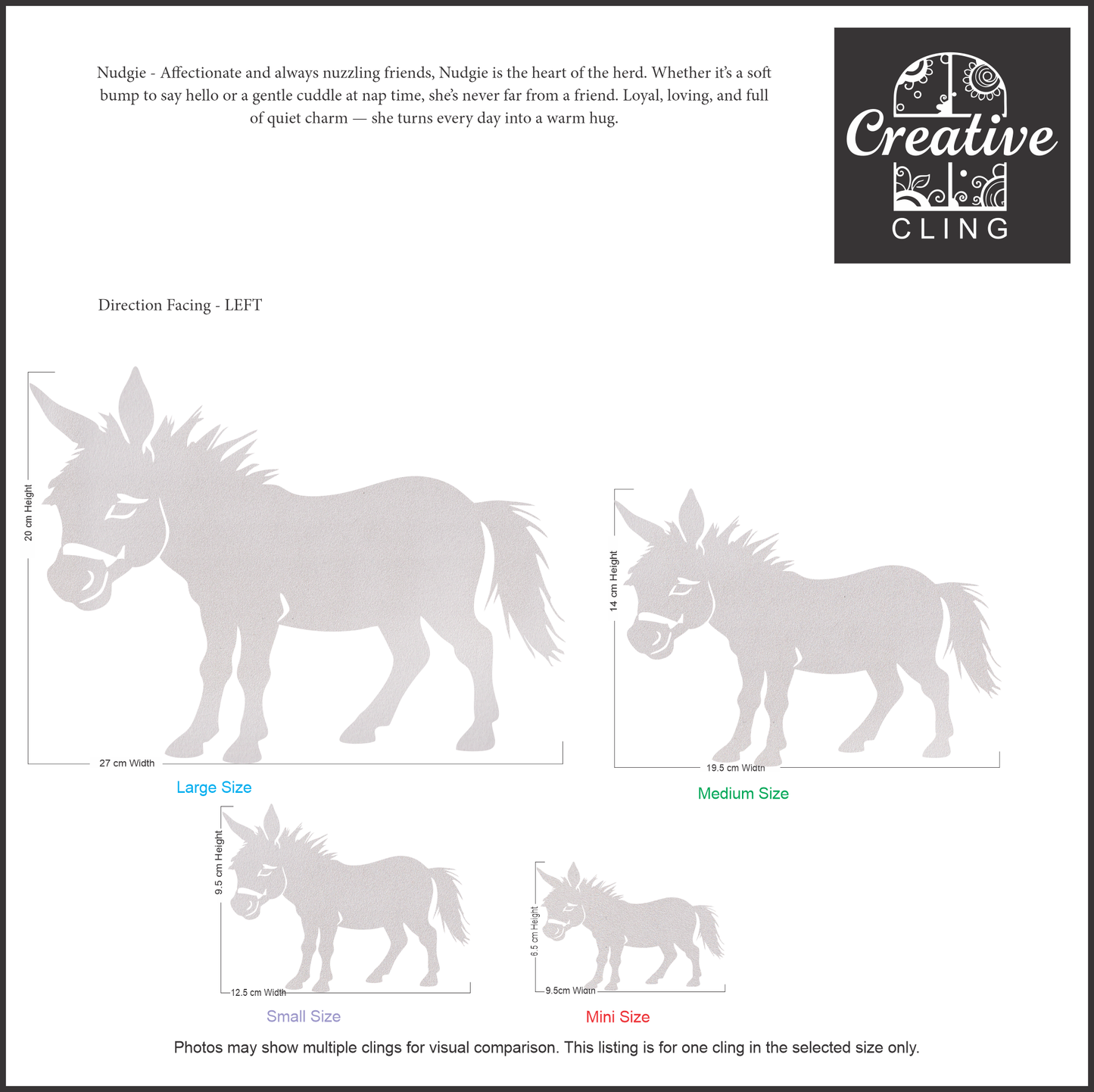 Farmyard Friends - Neigh & Nuzzle – Horses and Ponies - Frosted window Clings