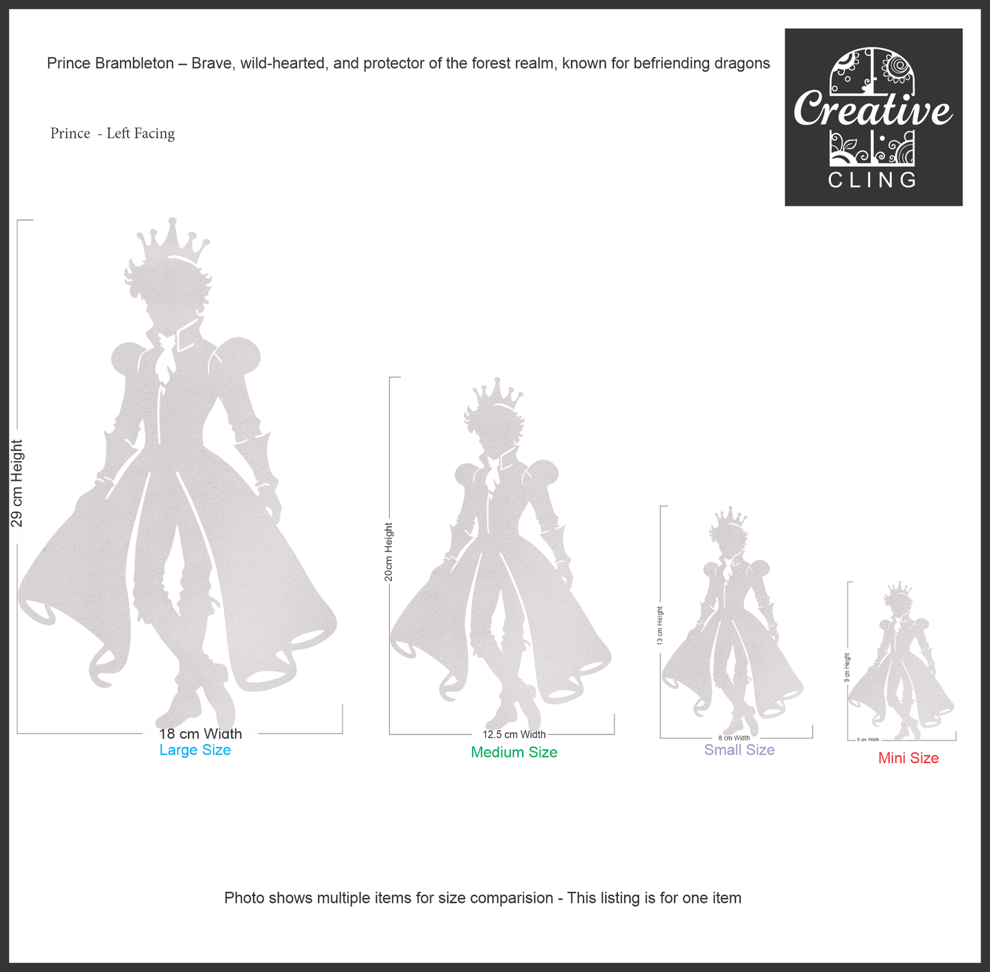 Magical and Mystical - Royal Dreams – Prince & Princess Frosted Window Cling - Left or Right Facing