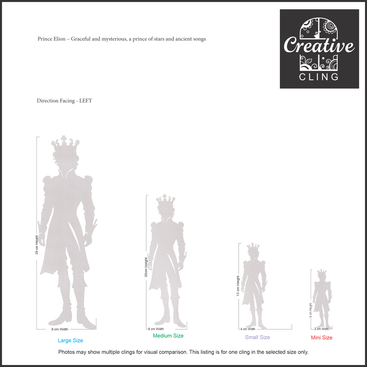 Magical and Mystical - Royal Dreams – Prince & Princess Frosted Window Cling - Left or Right Facing