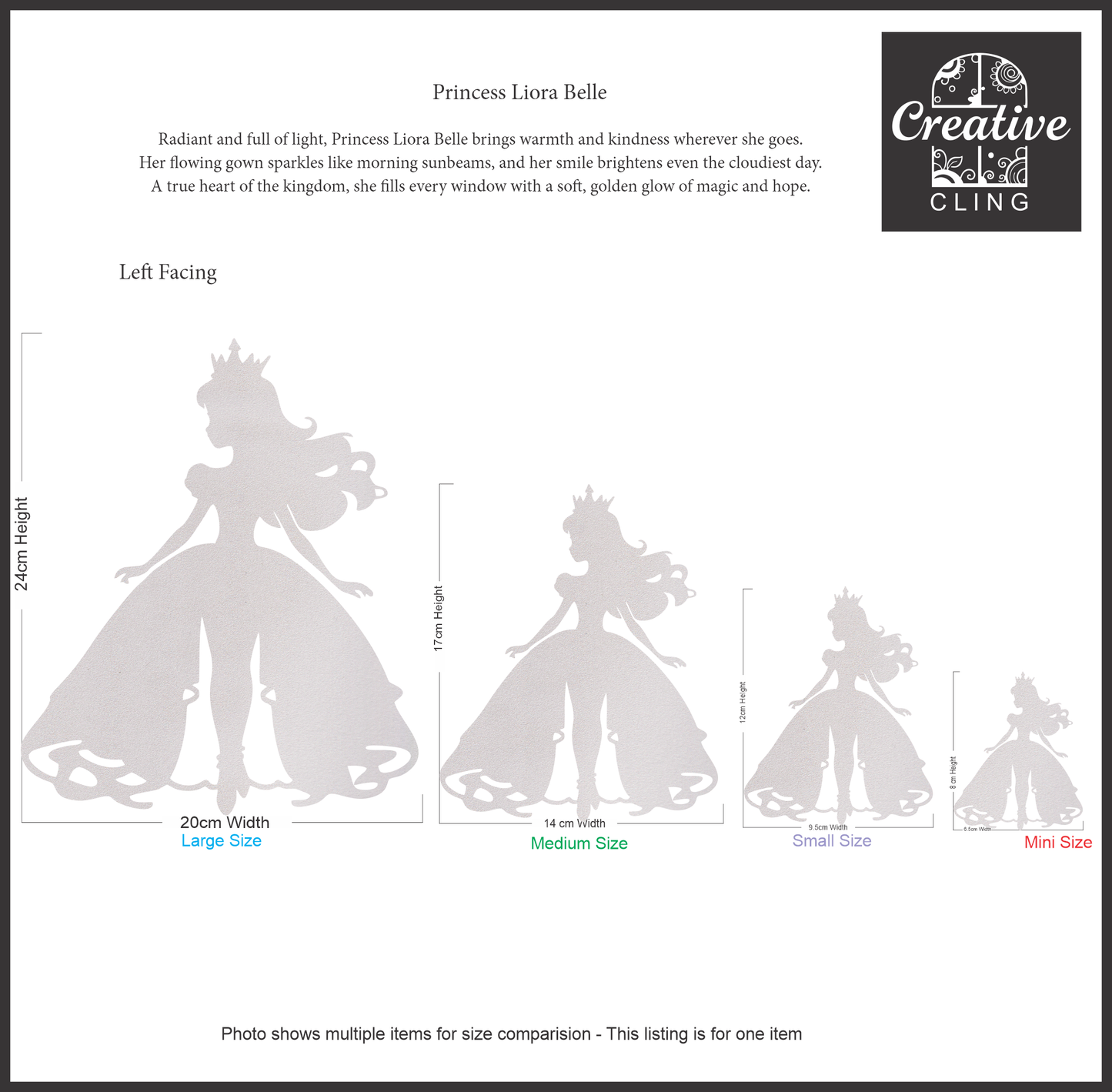 Magical and Mystical - Royal Dreams – Prince & Princess Frosted Window Cling - Left or Right Facing