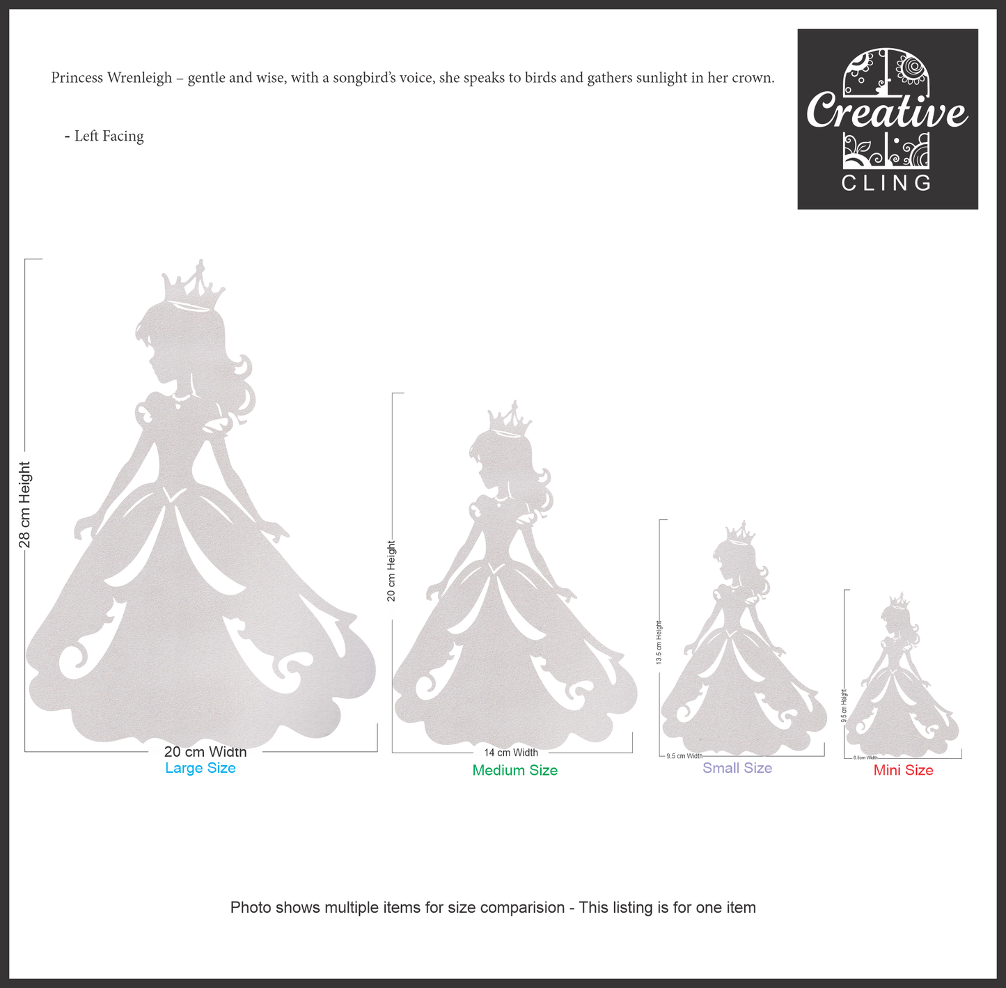 Magical and Mystical - Royal Dreams – Prince & Princess Frosted Window Cling - Left or Right Facing