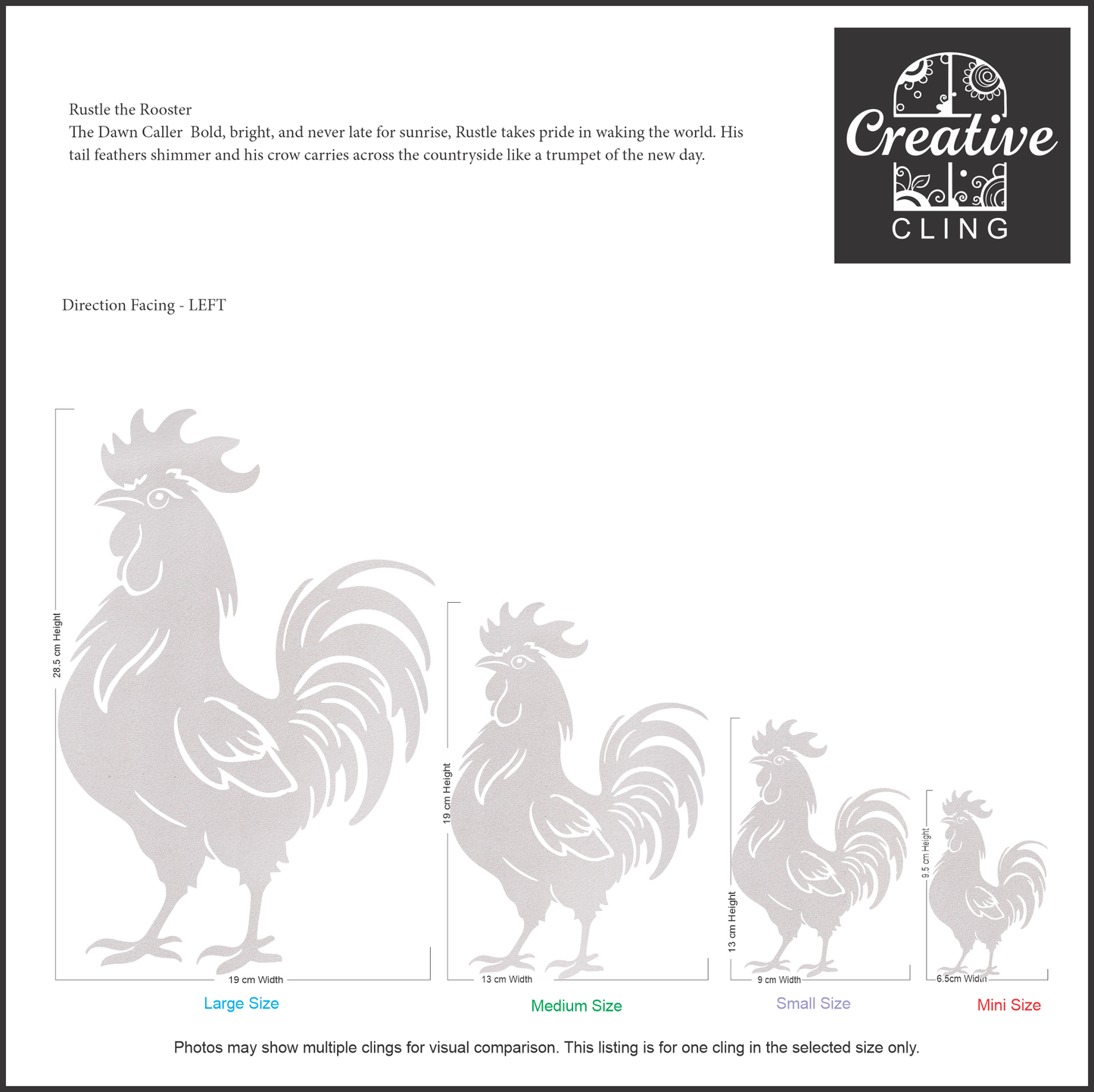 Farmyard Friends - Cluck and Crow - Frosted window Clings