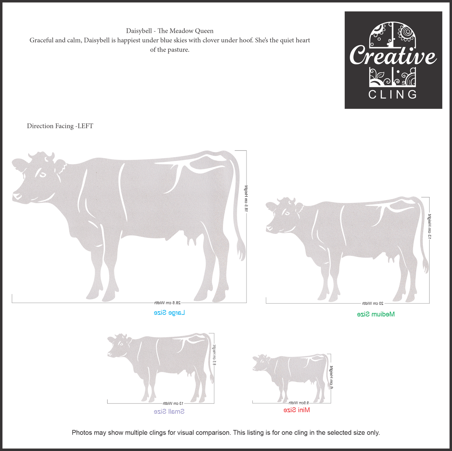 Farmyard Friends - Moo Crew – Cows and Calves - Frosted window Clings
