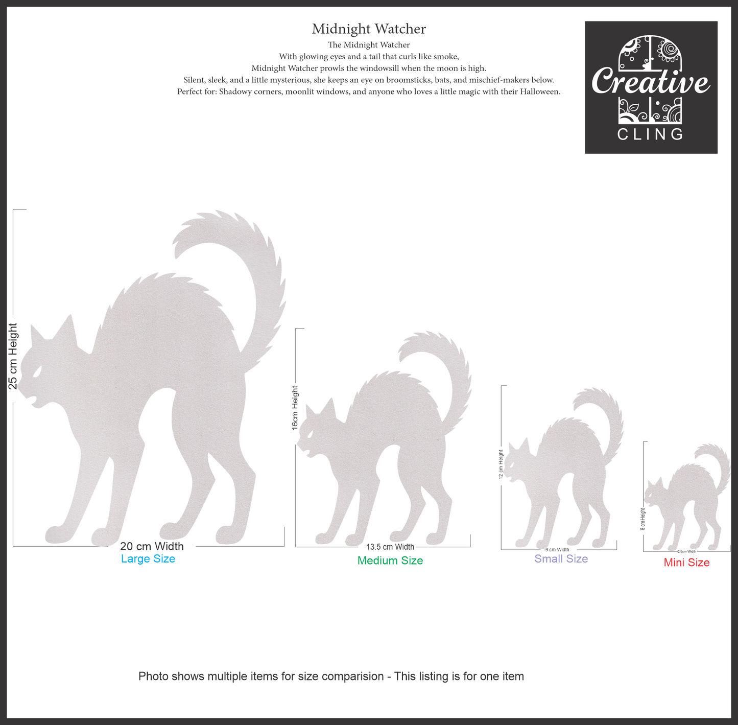 Halloween Magic - Spooky Ghosts and Scary Cats - Frosted Window Clings