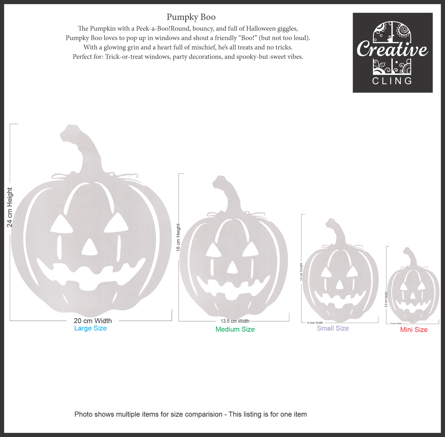 Halloween Magic - Pumpkins and Bats - Frosted Window Clings