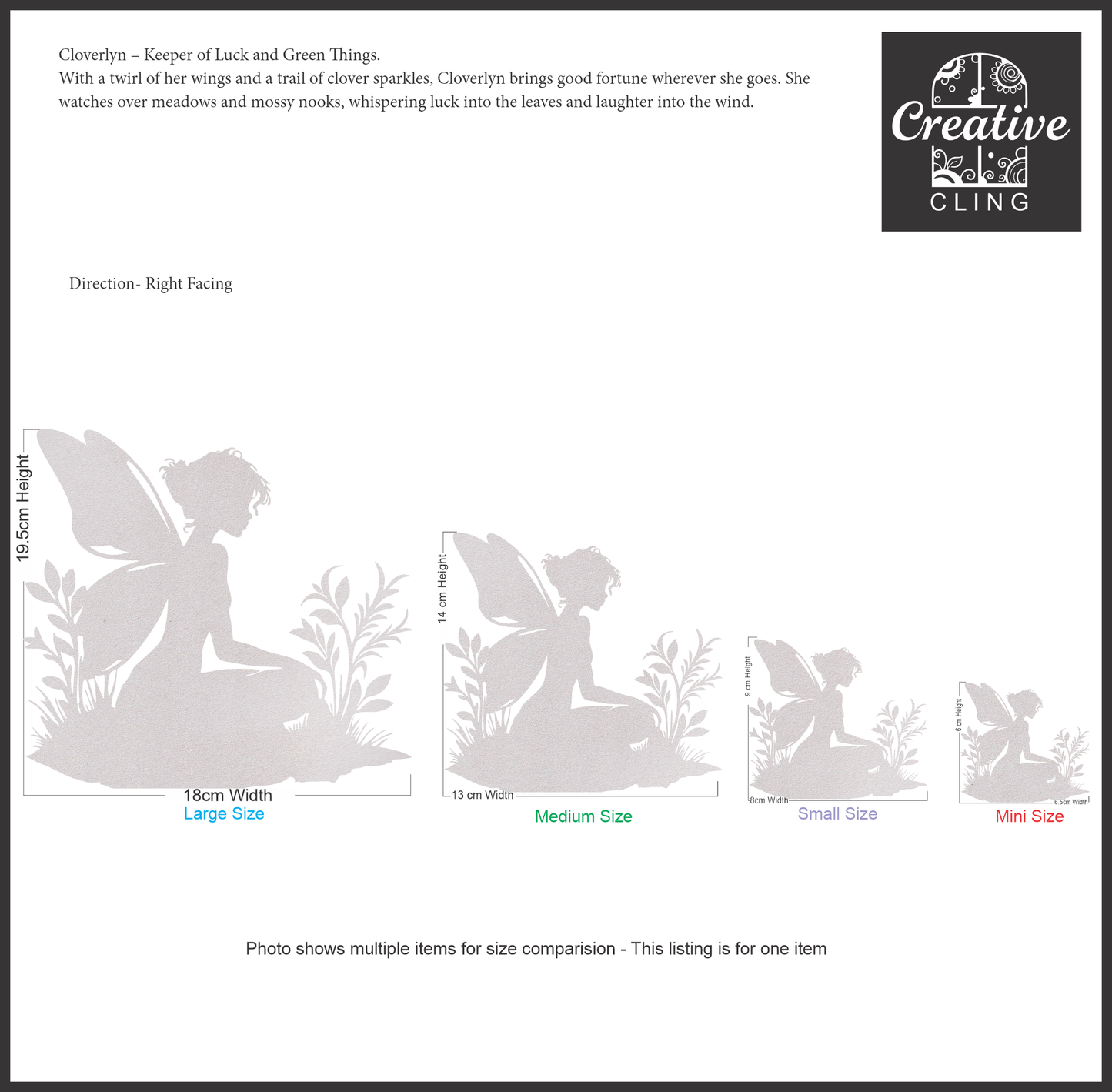 Magical and Mystical - Whimsical Fairies - Frosted Window Cling - Left or Right Facing