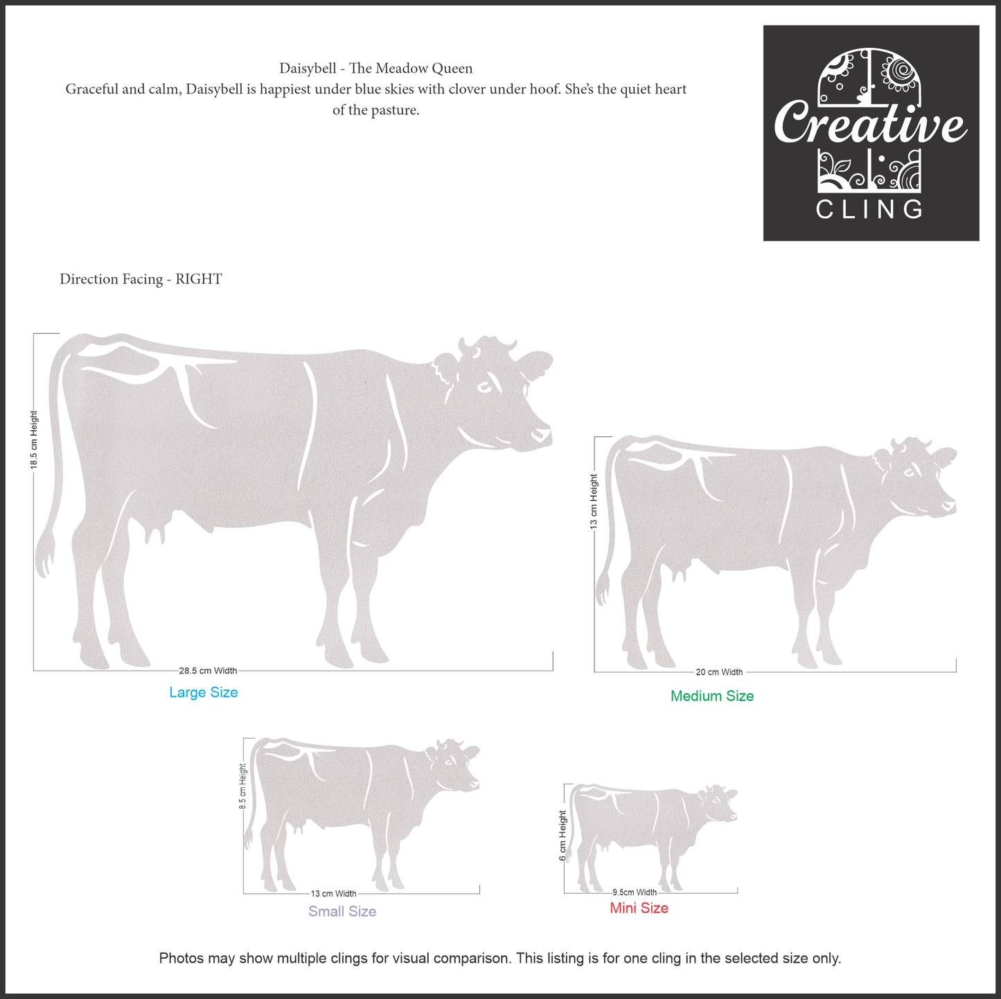 Farmyard Friends - Moo Crew – Cows and Calves - Frosted window Clings