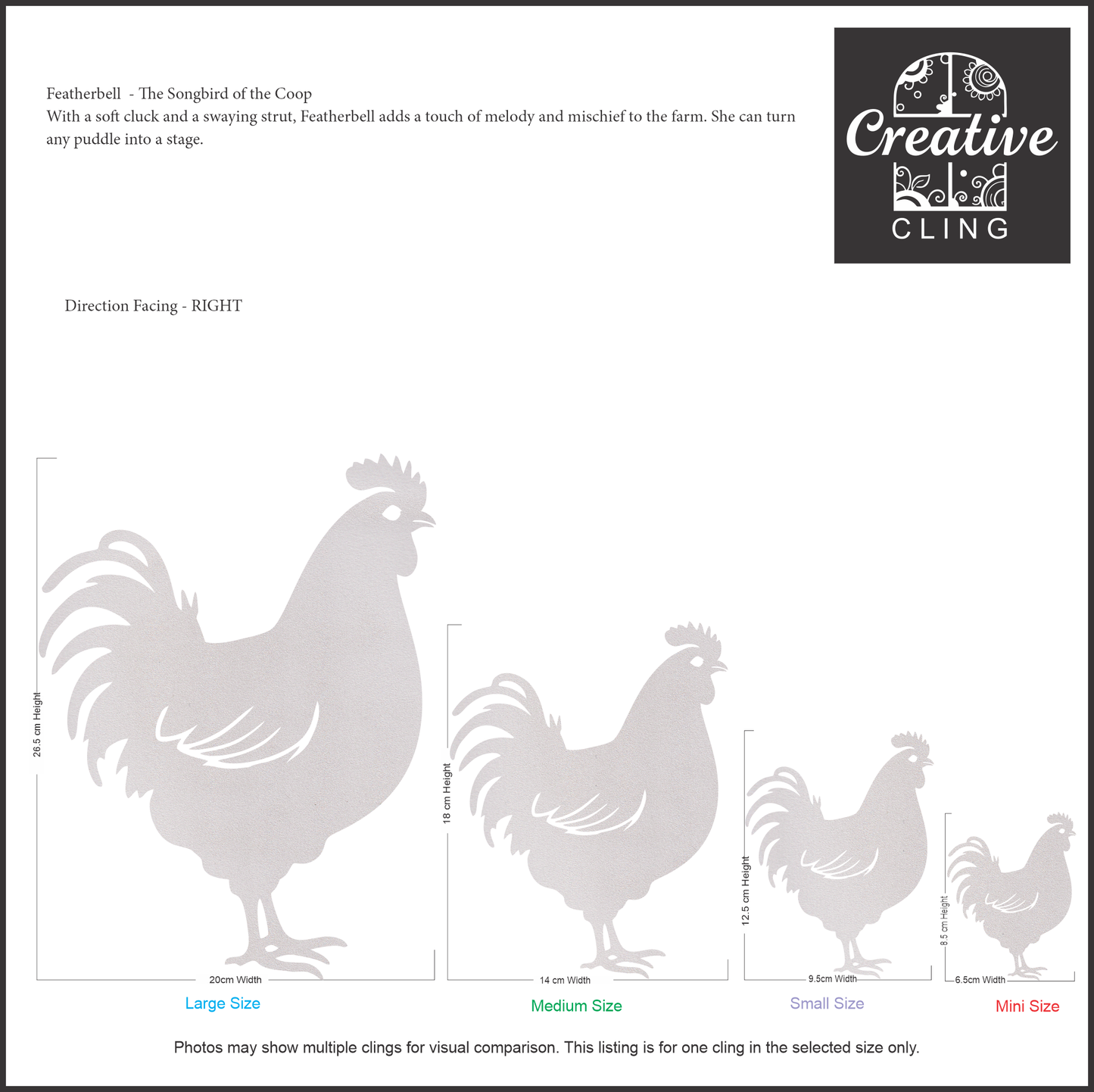 Farmyard Friends - Cluck and Crow - Frosted window Clings
