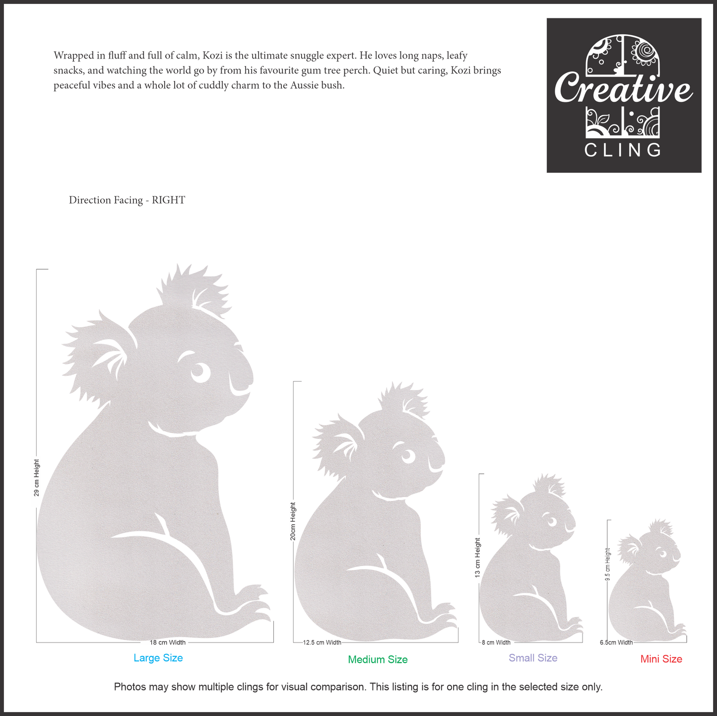 Wildlife Wonders – Australian Animals Collection - Bush Buddies – Gentle, Snuggly, and Sweet - Frosted Window Clings