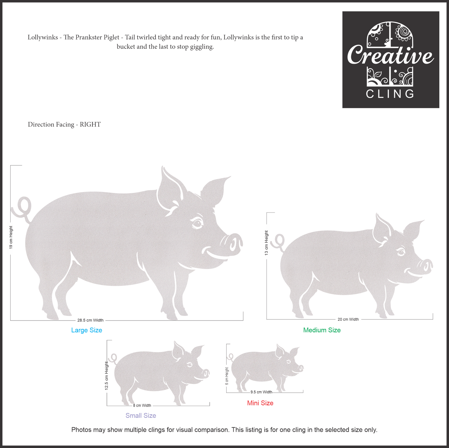 Farmyard Friends - Oink & Tumble – Pigs - Frosted window Clings