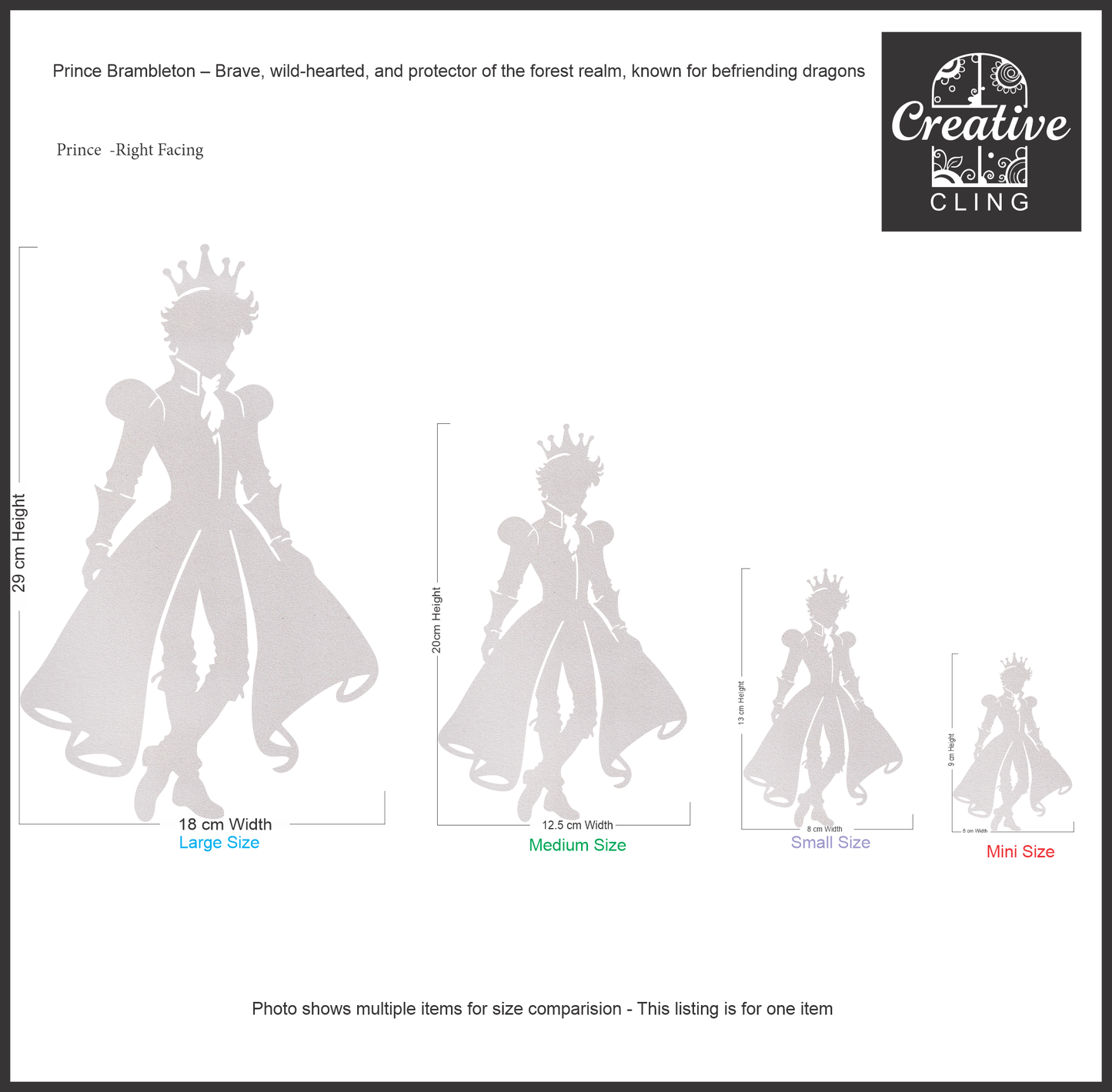 Magical and Mystical - Royal Dreams – Prince & Princess Frosted Window Cling - Left or Right Facing