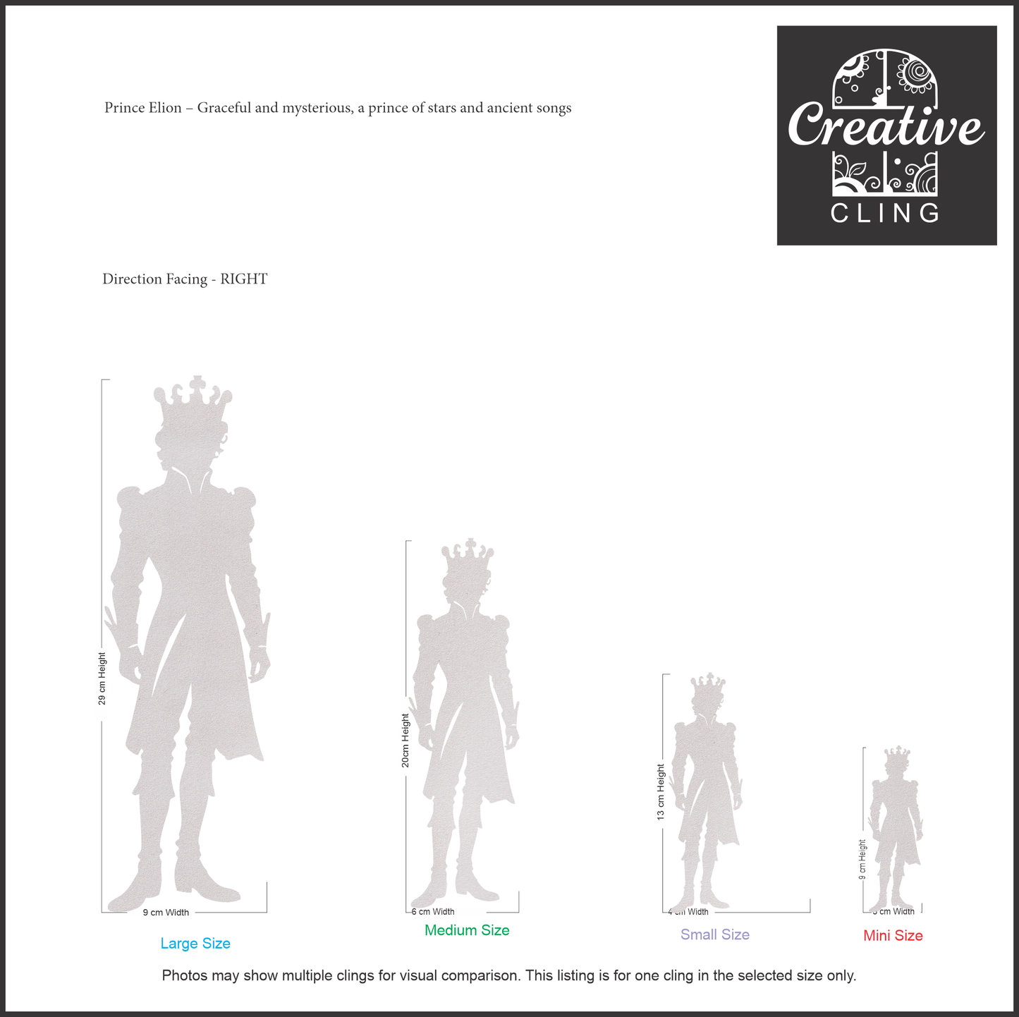 Magical and Mystical - Royal Dreams – Prince & Princess Frosted Window Cling - Left or Right Facing