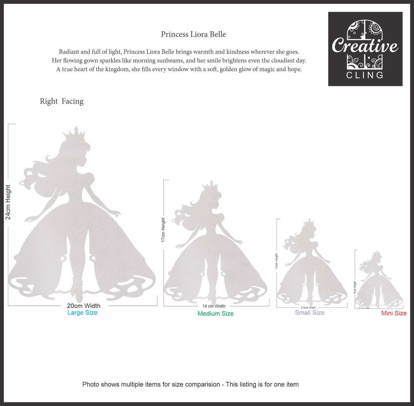 Magical and Mystical - Royal Dreams – Prince & Princess Frosted Window Cling - Left or Right Facing