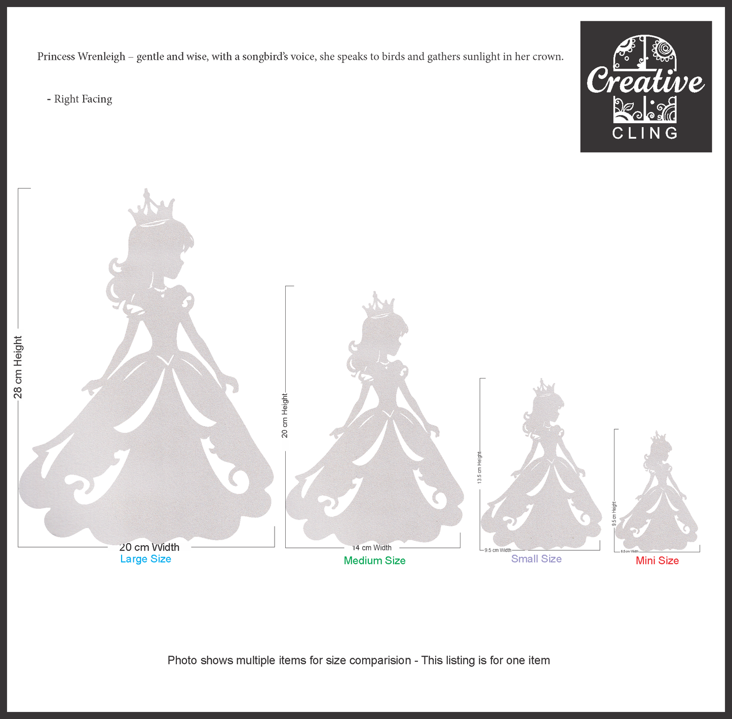 Magical and Mystical - Royal Dreams – Prince & Princess Frosted Window Cling - Left or Right Facing