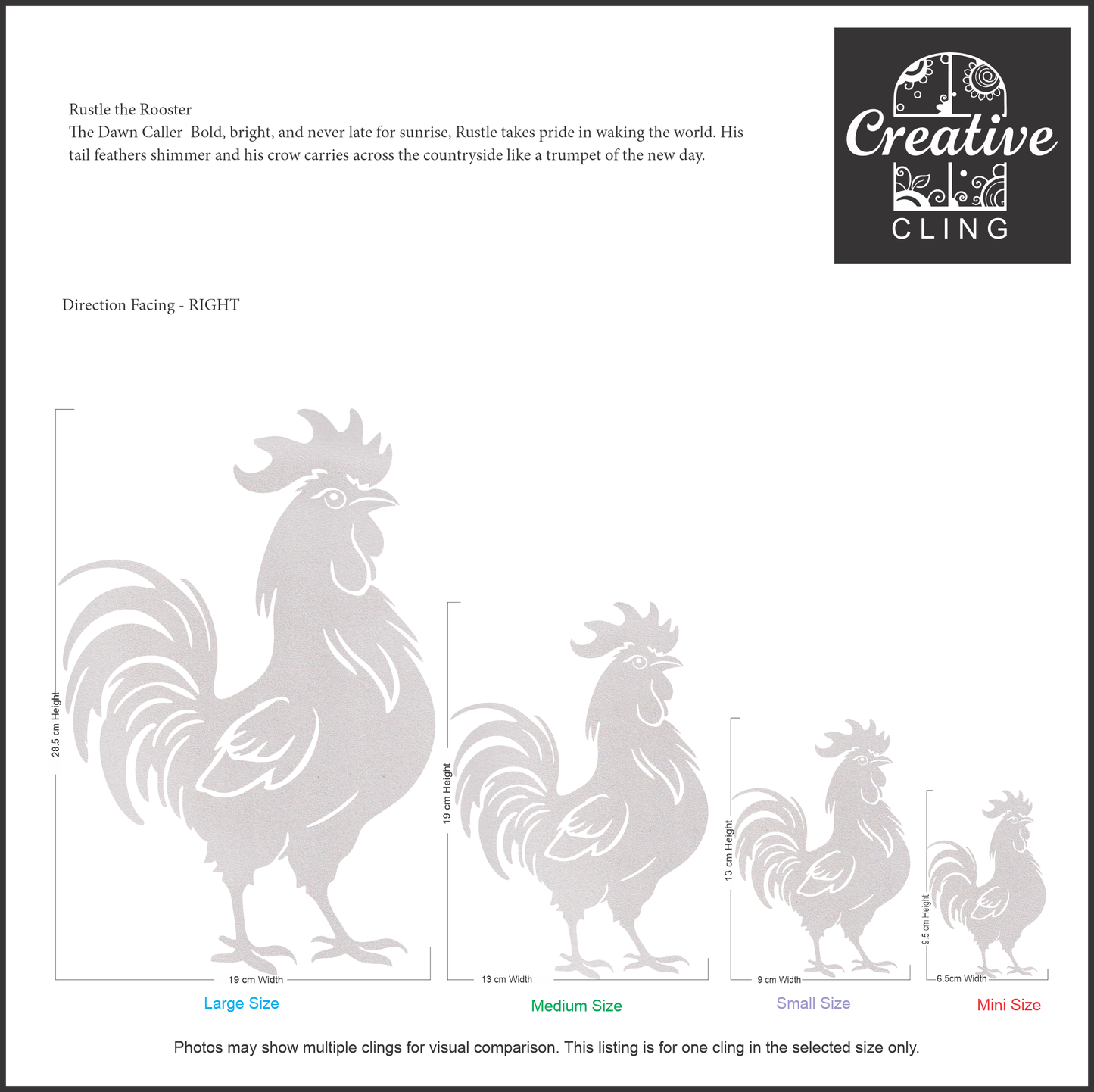 Farmyard Friends - Cluck and Crow - Frosted window Clings
