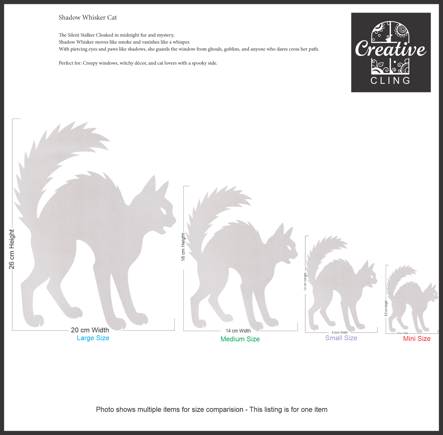 Halloween Magic - Spooky Ghosts and Scary Cats - Frosted Window Clings