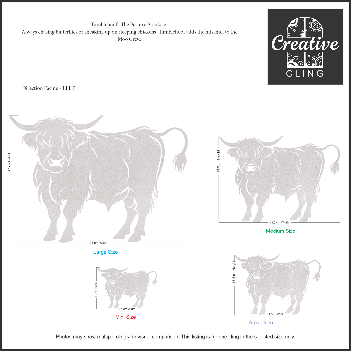 Farmyard Friends - Moo Crew – Cows and Calves - Frosted window Clings