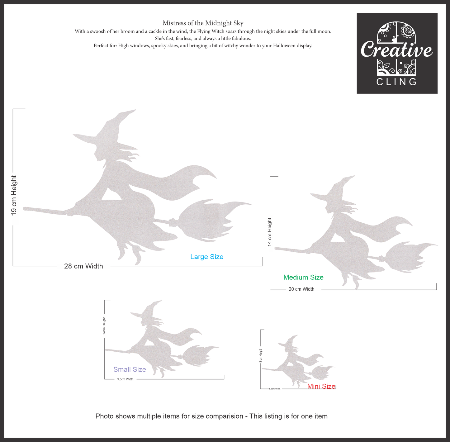 Halloween Magic - Witches and Wizards - Frosted Window Clings