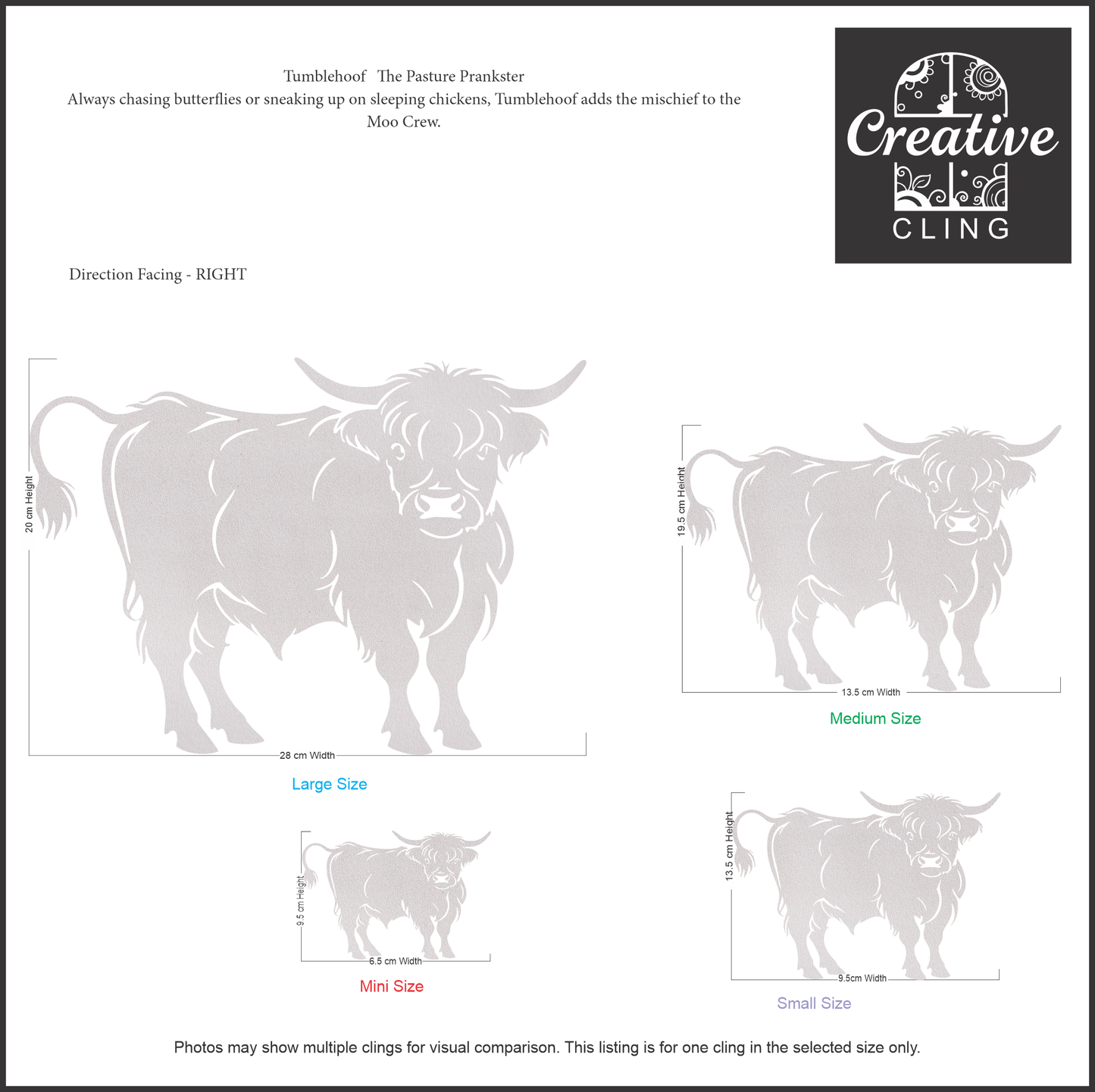 Farmyard Friends - Moo Crew – Cows and Calves - Frosted window Clings