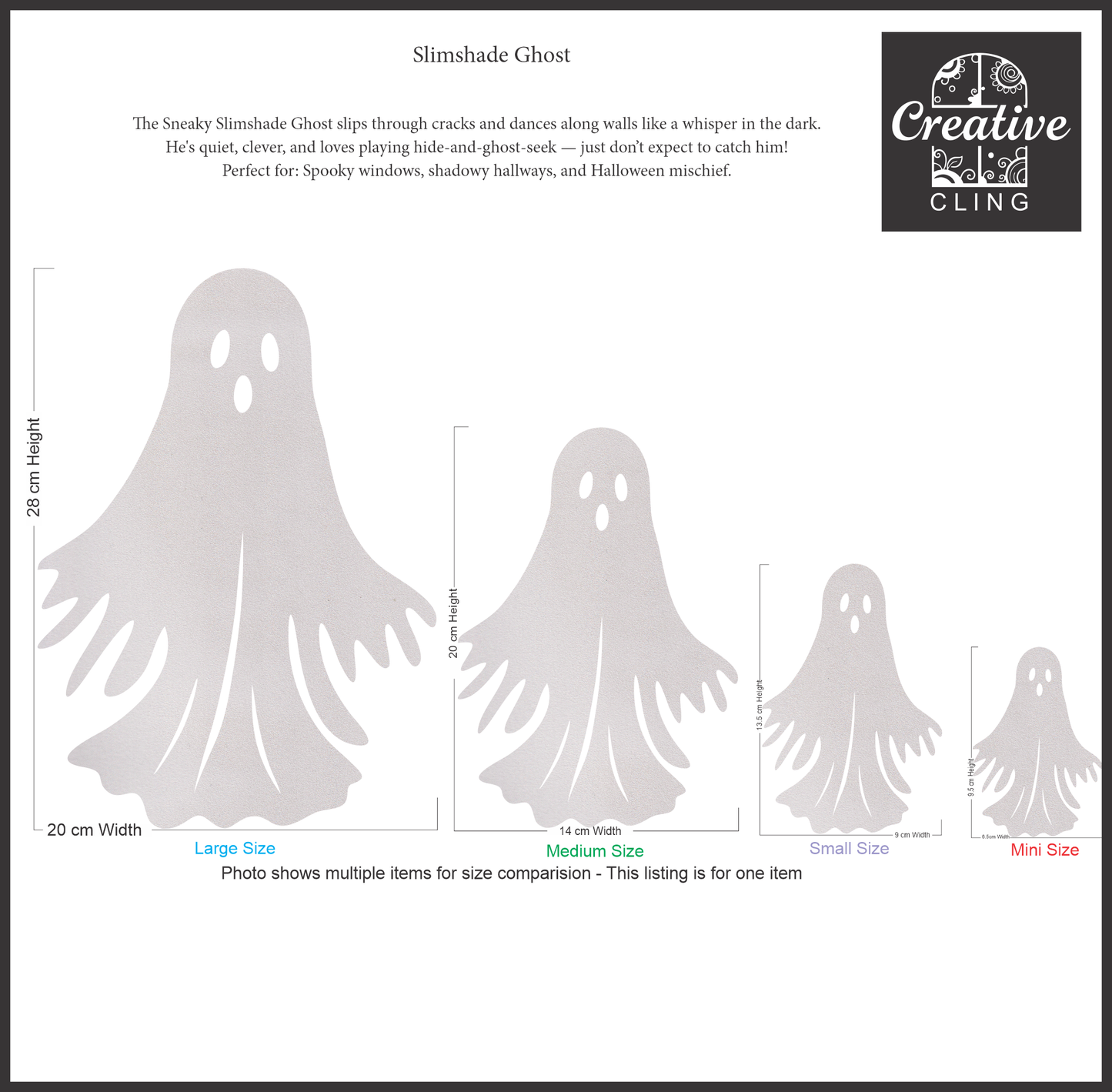Halloween Magic - Spooky Ghosts and Scary Cats - Frosted Window Clings