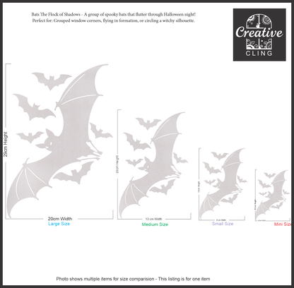 Halloween Magic - Pumpkins and Bats  -  Frosted Window Clings
