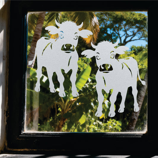 Biscuit the Calf Frosted Window Cling – Reusable & Mess-Free Farm Animal Décor | Creative Cling