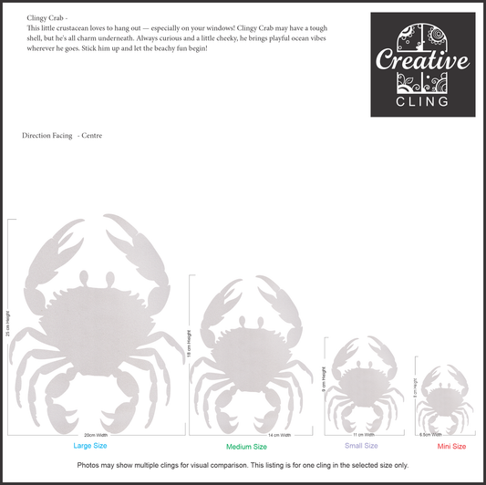 Under the Sea Collection - Crustaceans - Frosted Window Cling