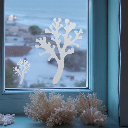 Coral Reef Lace – Frosted Window Cling | Reusable & Mess-Free Ocean Décor