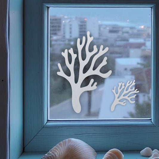 Coral Whisper – Frosted Window Cling | Reusable & Mess-Free Ocean Décor