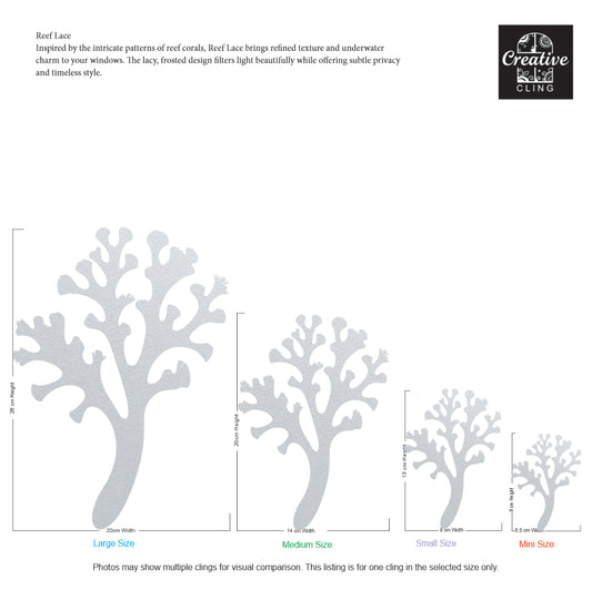 Coral Reef Lace – Frosted Window Cling | Reusable & Mess-Free Ocean Décor