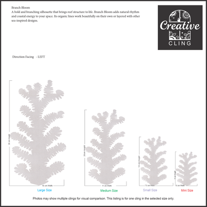 Under the Sea Collection - Coral - Frosted Window Cling - Left or Right Facing