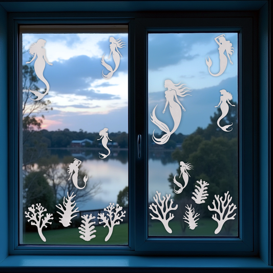 Under the Sea Collection - Coral - Frosted Window Cling - Left or Right Facing