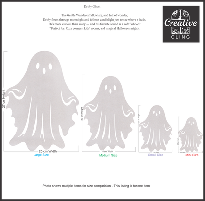 Halloween Magic - Spooky Ghosts  and Scary Cats -  Frosted Window Clings