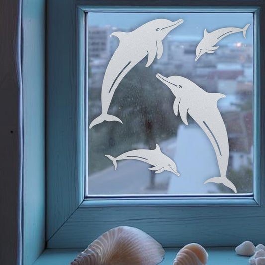 Echo the Dolphin – Frosted Window Cling | Reusable & Mess-Free Ocean Décor