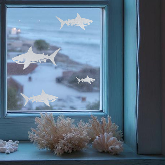 Frost Shark – Frosted Window Cling | Reusable & Mess-Free Ocean Décor Static Cling no mess