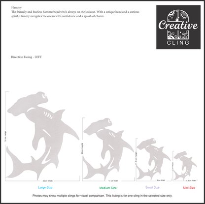 Under the Sea Collection - Dolphins and Sharks Frosted Window Cling - Left or Right Facing