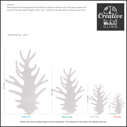 Under the Sea Collection - Coral - Frosted Window Cling - Left or Right Facing