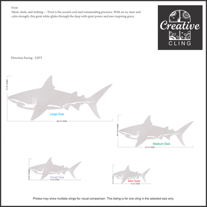 Under the Sea Collection - Dolphins and Sharks Frosted Window Cling - Left or Right Facing