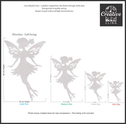 Magical and Mystical  - Whimsical Fairies - Frosted Window Cling - Left or Right Facing