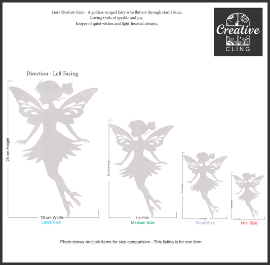 Magical and Mystical  - Whimsical Fairies - Frosted Window Cling - Left or Right Facing
