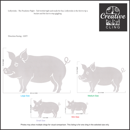 Farmyard Friends - Oink & Tumble – Pigs - Frosted window Clings