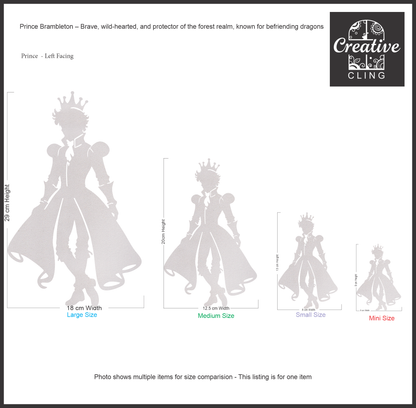 Magical and Mystical  - Royal Dreams – Prince & Princess  Frosted Window Cling - Left or Right Facing